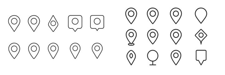 Poster - Set of minimalist location icons designed for modern graphic projects and web applications