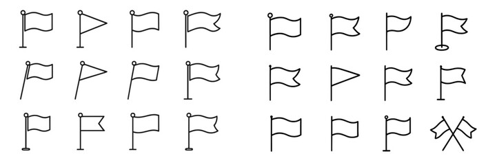 Aufkleber - Various flag designs displayed in a grid pattern showcasing different shapes and styles, suitable for diverse applications and uses