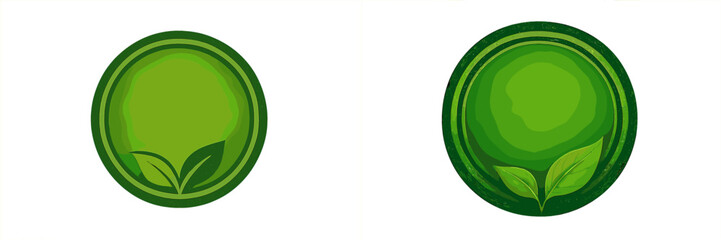 Leinwandbilder - Creative green logo designs featuring leaves, symbolizing nature and sustainability in modern graphic art