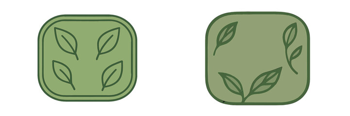 Fototapete - Green leaf icons representing nature, growth, and sustainability in simple design style suitable for digital use