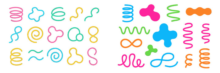 Aufkleber - Colorful abstract shapes in playful designs ideal for art projects and creative expressions