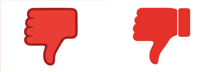 Aufkleber - Red thumbs down symbols representing disapproval shown on a plain background
