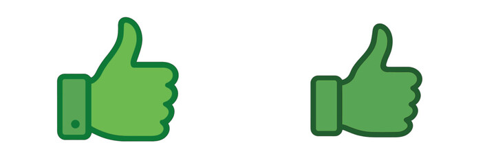 Aufkleber - Green thumbs up symbols with slight variations in design for digital communication