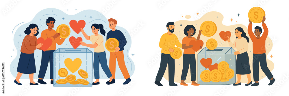 Chipped In Community members engaging in charity work by donating money and love ...