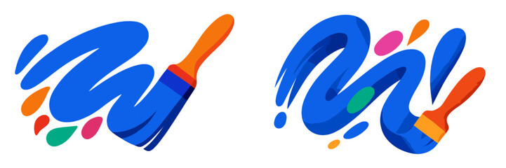 Fototapete - Colorful brush strokes create dynamic abstract art representing creativity and expression