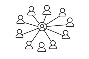 Leinwandbilder - Network diagram illustrating connections among individuals in a social structure for collaborative projects in a digital environment