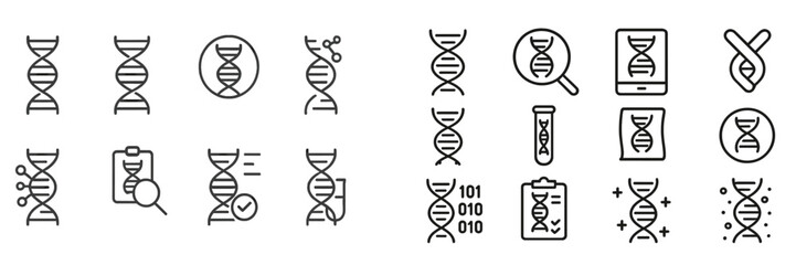 Poster - Illustration of DNA icons representing genetic research and biotechnology concepts