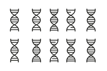 Aufkleber - Illustration of multiple DNA double helix structures representing genetic diversity and biology in a scientific and educational context