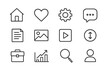 © Zaleman - Collection of minimalistic icons representing various activities and concepts related to home, communication, and productivity
