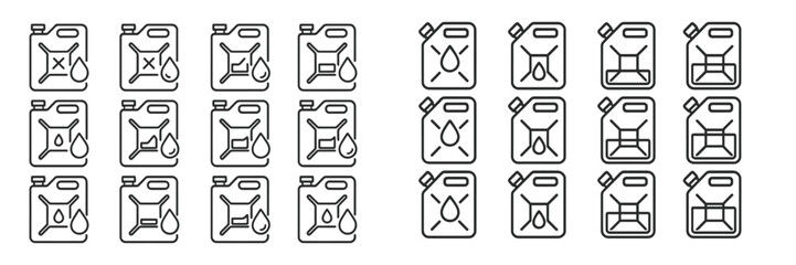 Aufkleber - Collection of simple fuel canister icons in various styles for design projects