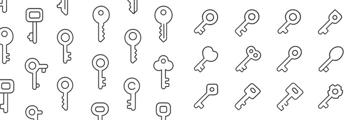 Poster - Collection of assorted key designs for creative projects and illustrations