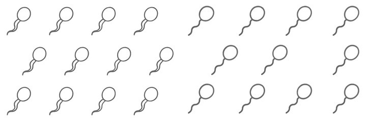 Sperm cells arranged in a grid pattern on a plain background illustrating reproduction concepts