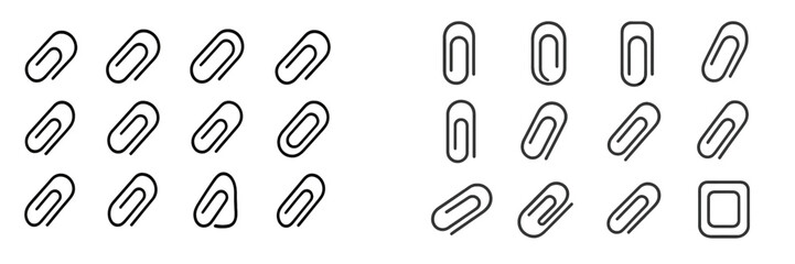 Poster - Patterns of paper clips arranged in neat rows and groups against a plain background showcasing minimalistic design
