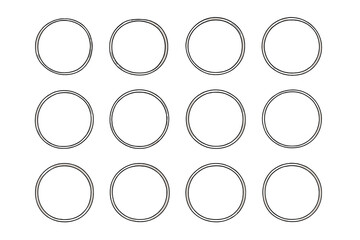Leinwandbilder - Design of twelve empty circles arranged in a grid for various creative uses in graphic projects