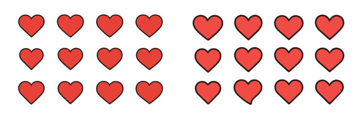 Poster - Patterns of red hearts created in a grid layout for digital or print use during celebrations or special occasions