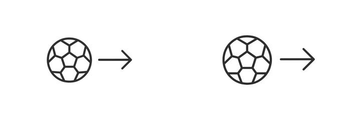 Aufkleber - Soccer ball trajectory showing movement in a simple and clear graphic representation