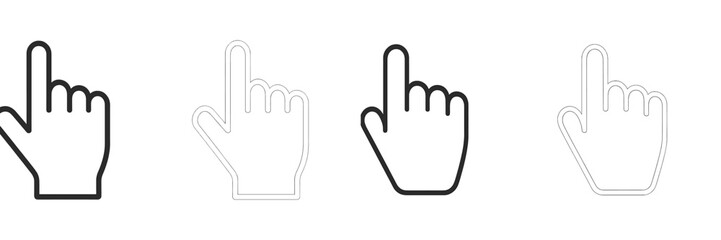 Aufkleber - Hands demonstrating pointing gestures with various outlines on a plain background