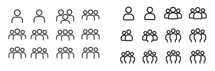 Aufkleber - Iconic representation of diverse group dynamics in various social settings and configurations