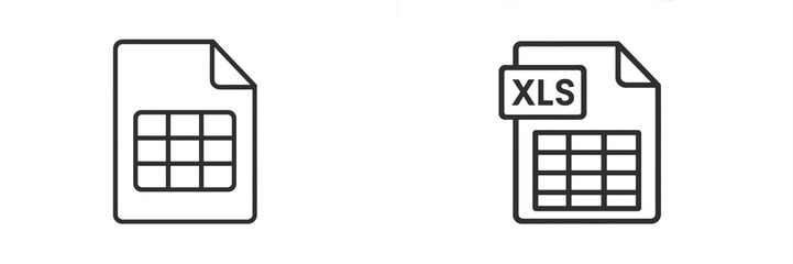 Fototapete - Files showing data formats for spreadsheets in a clean, minimalistic design