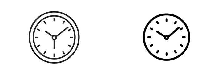 Poster - Different styles of clock designs showcasing time in a minimalist approach