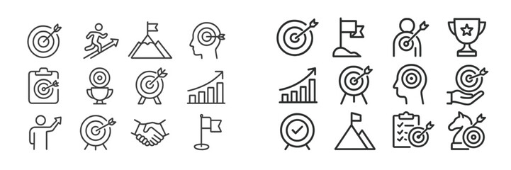 Poster - Icons depicting achievement, goals, and progress in various contexts, ideal for motivational and educational use