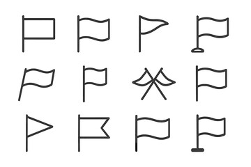 Aufkleber - Various flags in minimalistic designs displayed in a grid layout suitable for use in graphics or illustrations