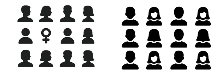 Poster - Diversity and representation in silhouette illustrations showcasing various human figures and gender identities