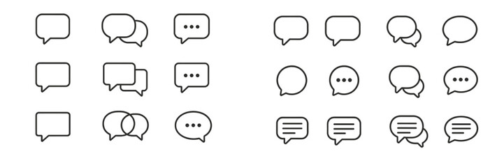 Aufkleber - Various speech bubble designs for communication purposes in graphic and web design