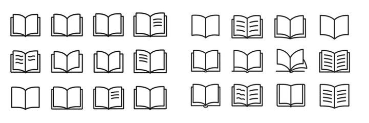 Aufkleber - Illustrating a variety of open and closed book designs for educational and creative use in digital media projects