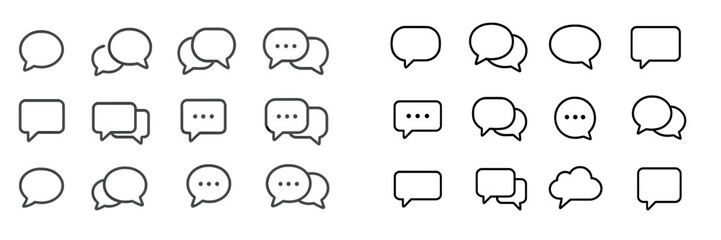Aufkleber - Various speech bubble designs showcasing different styles and shapes for creative use in communication graphics and layouts