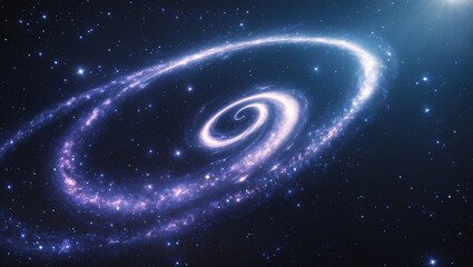Wall Mural - barred spiral galaxy in outer space, with clusters of stars and interstellar gas, showcasing the bea
