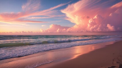 Wall Mural - a breathtaking dawn over the ocean and cloudscape.