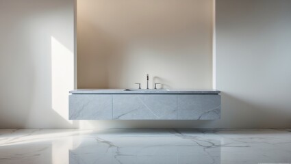 Wall Mural - Bathroom vignette featuring a marble vanity top and a blank montage area.