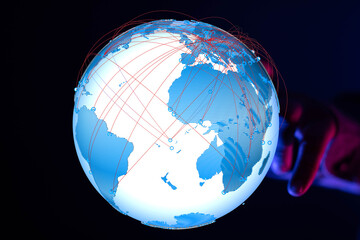 Poster - Visual representation of global data flow and interconnectedness.