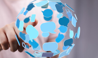Aufkleber - Seamless communication.  Global network.  Instant messaging.  Connect with the world.