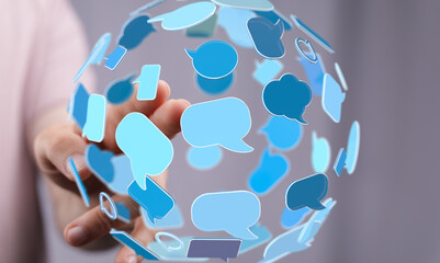 Aufkleber - Seamless communication.  Visualizing global connections and online conversations.