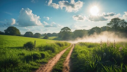 Wall Mural - A sunny and bright day in the Pastures
