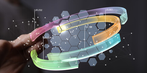 Aufkleber - Abstract image of data visualization, perfect for technology, finance, and analytics concepts.