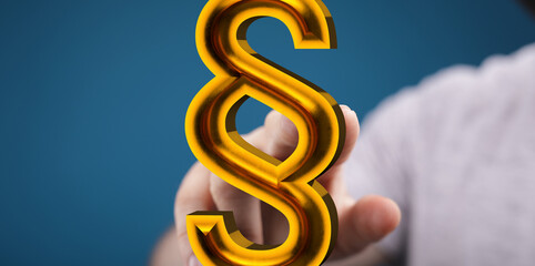 Aufkleber - Abstract image of a golden paragraph symbol.  Perfect for legal, contract, or law related projects.