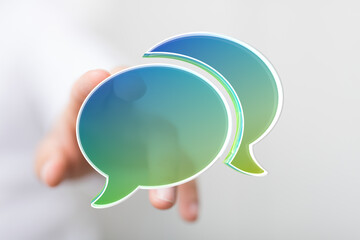 Aufkleber - Abstract image of speech bubbles symbolizing communication, dialogue, and connection. Perfect for websites, presentations, and social media.
