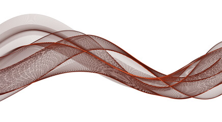 Fototapete - Abstract Shiny Glowing Red Color Wave. Transparent Wavy Lines. Elegant Luxury background. Glowing on the Black BG