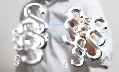 Aufkleber - Abstract image of interconnected paragraph symbols, representing legal networks and collaboration.