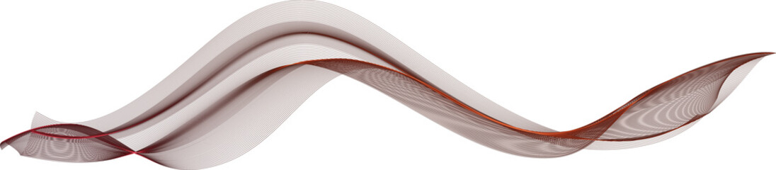 Fototapete - Abstract Shiny Glowing Red Color Wave. Transparent Wavy Lines. Elegant Luxury background. Glowing on the Black BG