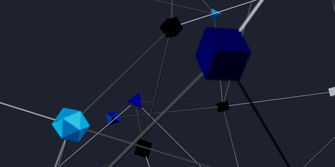 Leinwandbilder - Modern geometric network design. Ideal for technology, connection, and communication concepts.