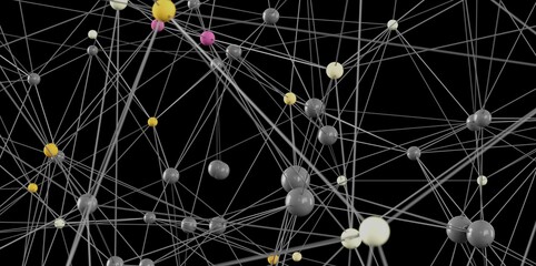 Aufkleber - Complex network visualization.  Great for tech, AI, or communication concepts.