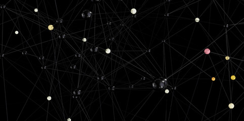 Aufkleber - 3D rendering of a complex network.  Ideal for tech, connection, and communication concepts.