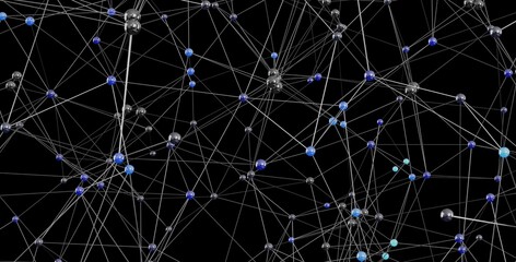 Aufkleber - 3D rendering of a complex network.  Perfect for technology, connection, and global concepts.