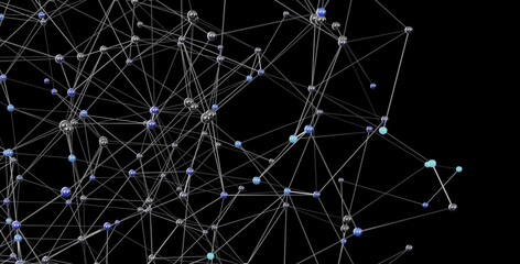 Aufkleber - Abstract 3D rendering of a complex network. Ideal for technology, connection, and global concepts.
