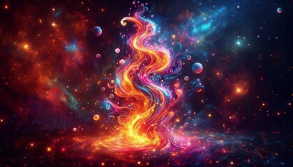 Wall Mural - A fire that speaks in the language of the universe