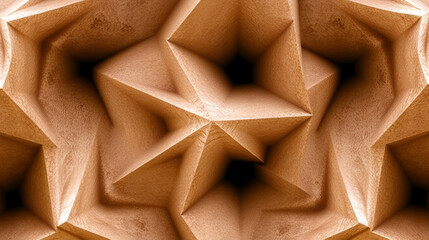 The symmetry consists of inverted pyramidal structures.